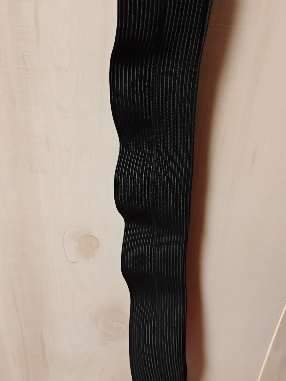 Black Belt Ribbed With Ruffle Edging On One Side 40 Inches Long, 3 Inches Wide - Picture 3 of 8